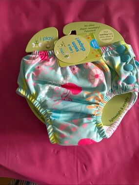 i play. Swim Diaper Cover in Aqua, Pink & Yellow